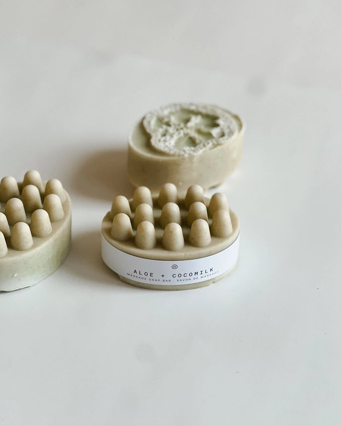 "Aloe and Coconut Milk" Massage Soap | Gentle Exfoliator