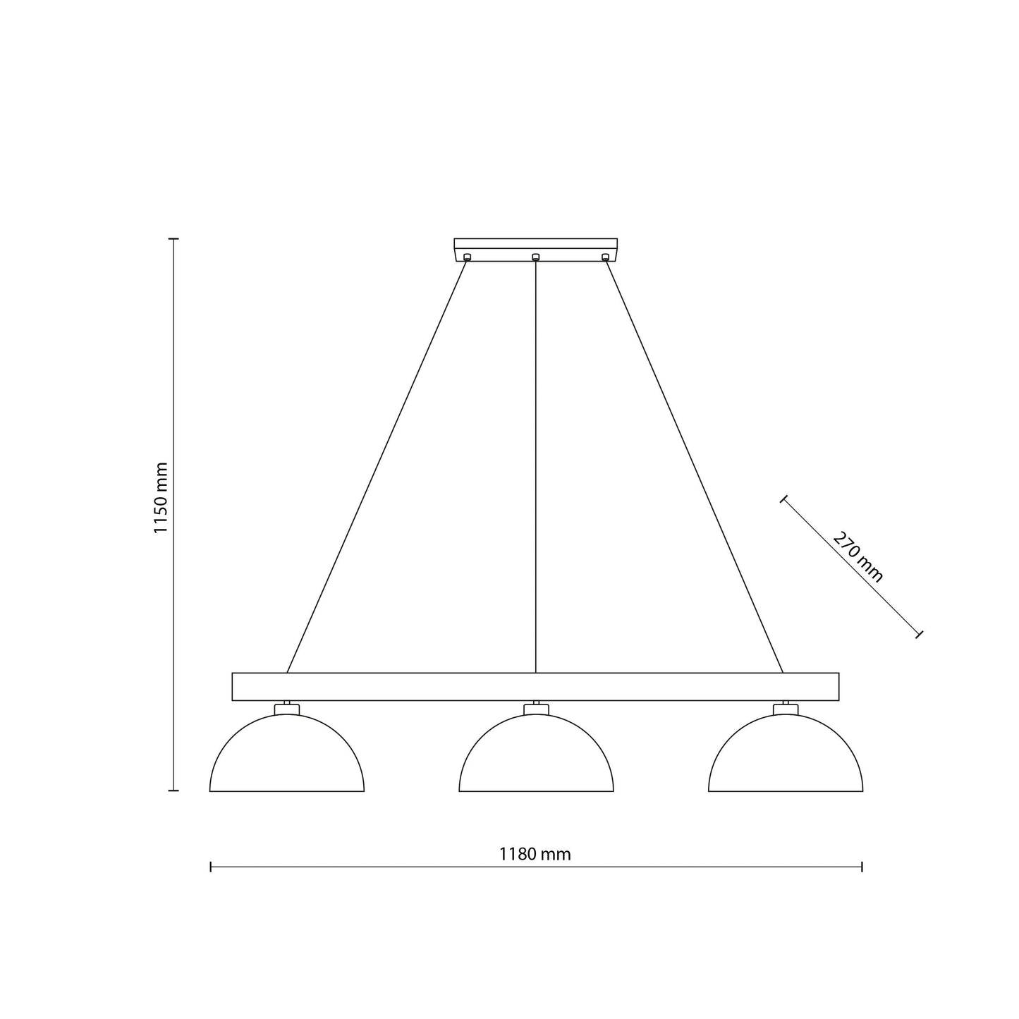 Scandinavian pendant light OSLO brown