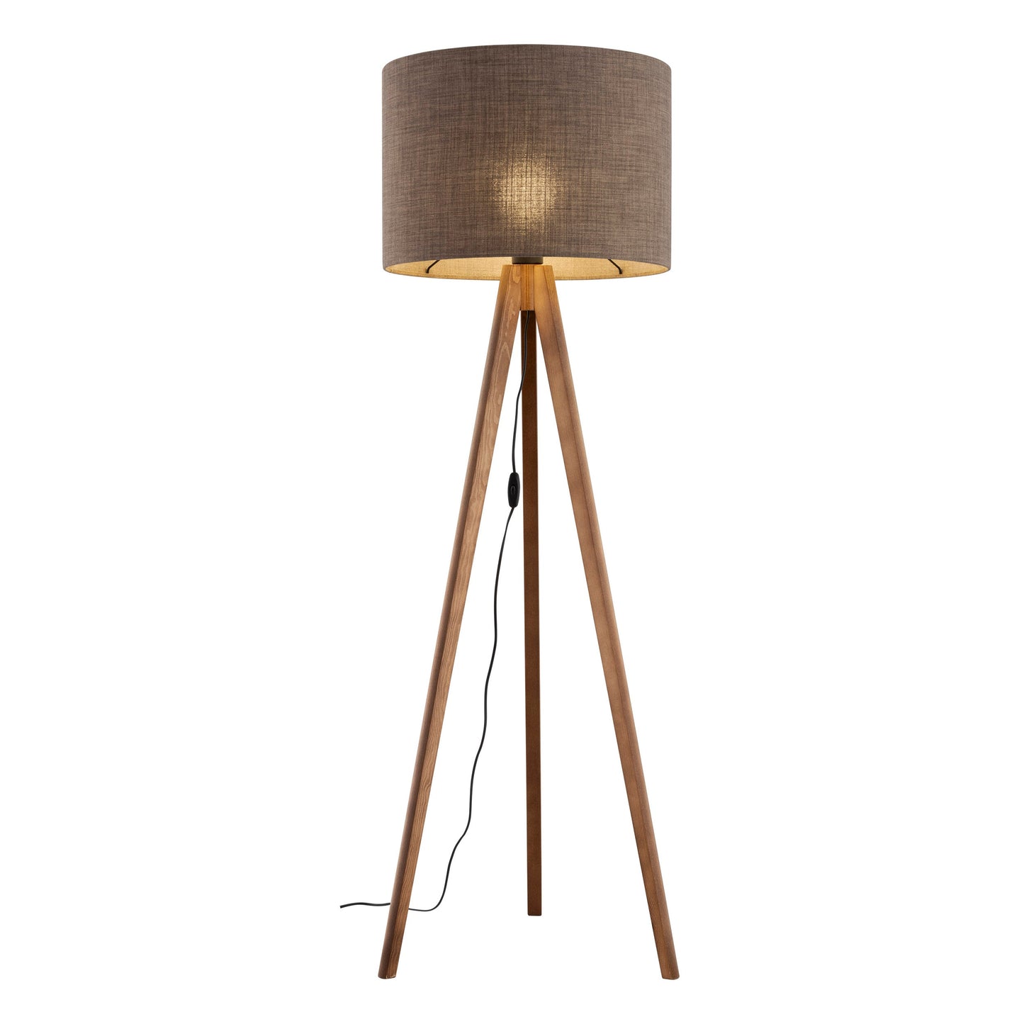 Grande lampe à poser style mid Century | bois de noyer brun