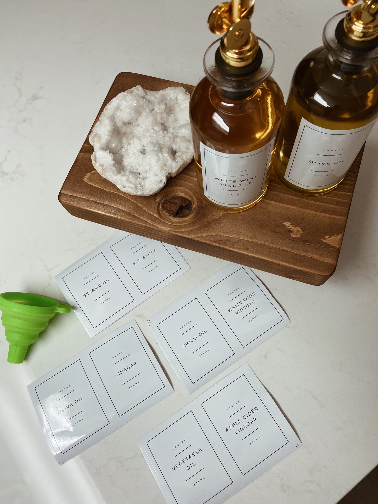 Distributeur d'huile et de vinaigre avec bec verseur | Doré