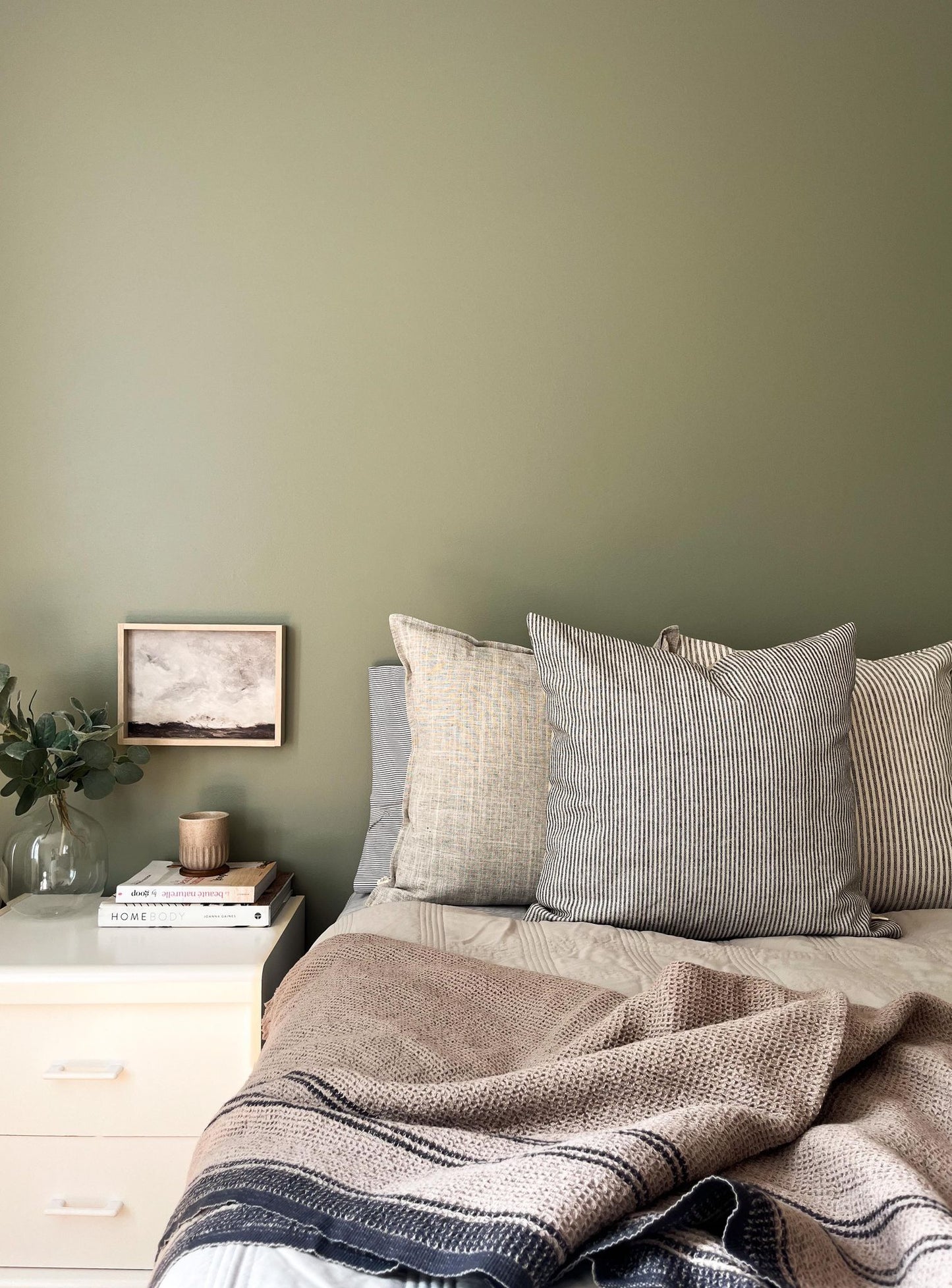 Housse de coussin Mathilde | Ligné bleu foncé