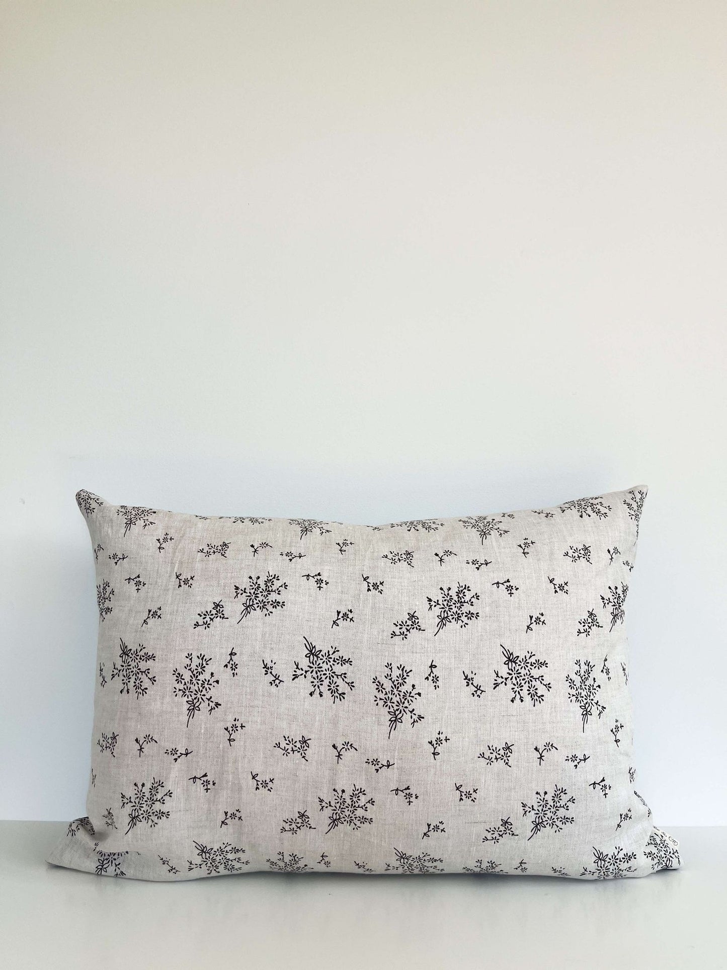 Housse de coussin Hannah | Lin blanc fleurs délicates