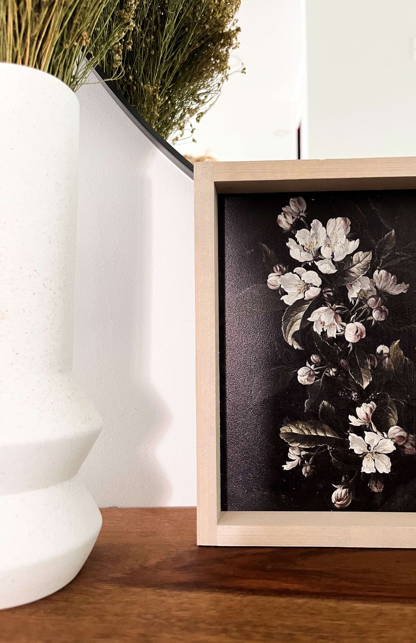 Mini cadre art mural vintage | Fleurs noctures