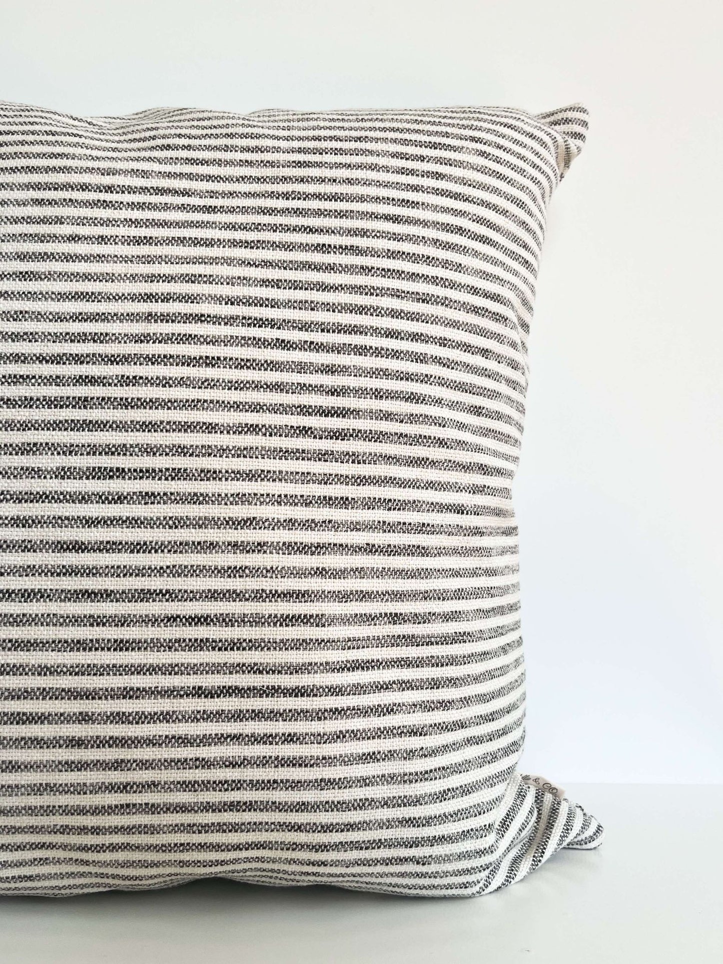 Housse de coussin June | Ligné horizontal crème et stone