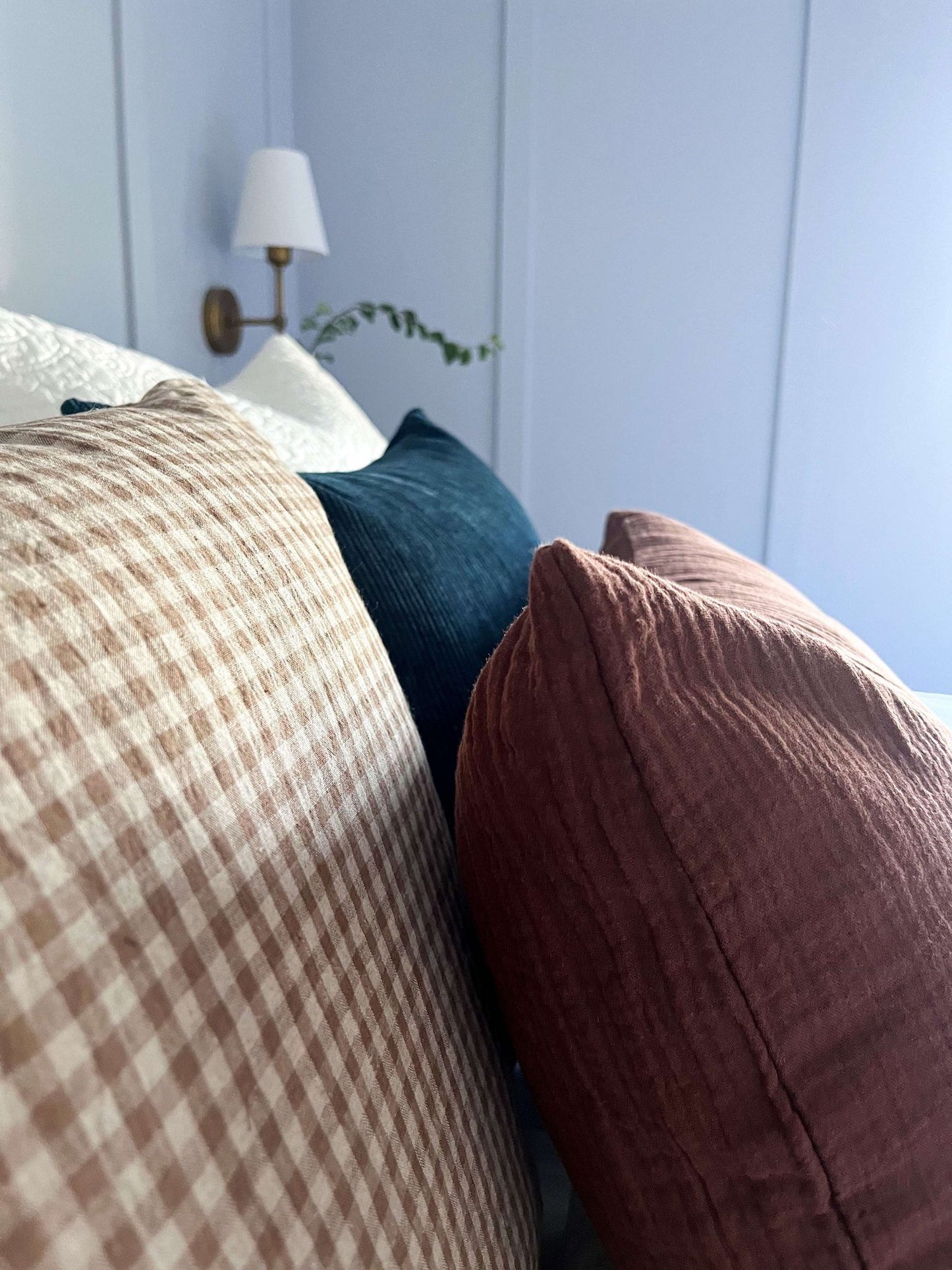 Housse de coussin Morane | Velours côtelé bleu encre