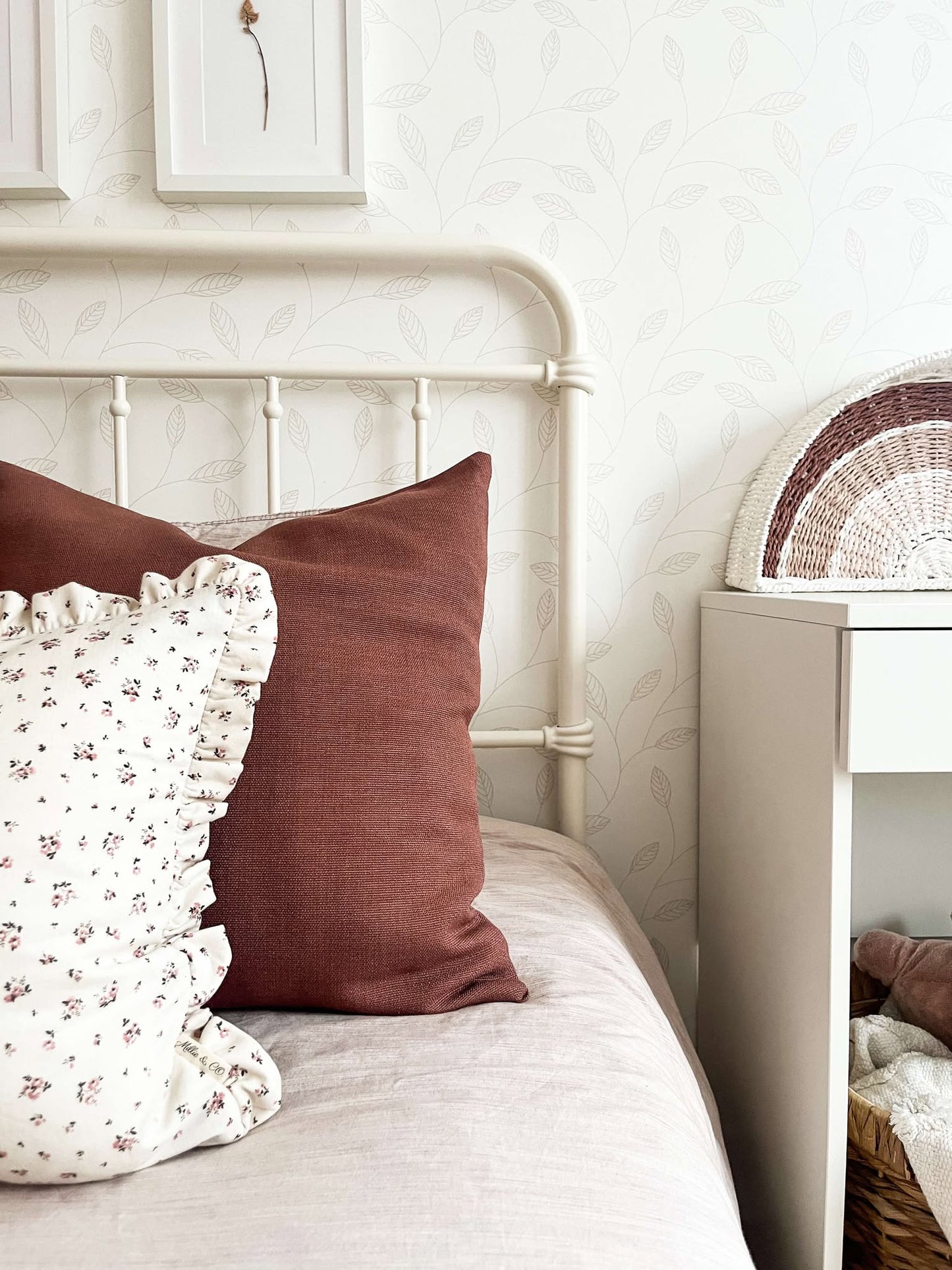 Housse de coussin Lily-Rose réversible | Floral à frisons
