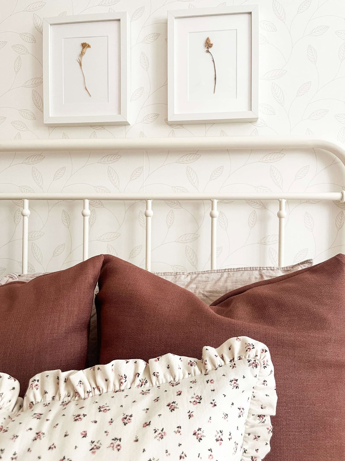 Housse de coussin Lily-Rose réversible | Floral à frisons