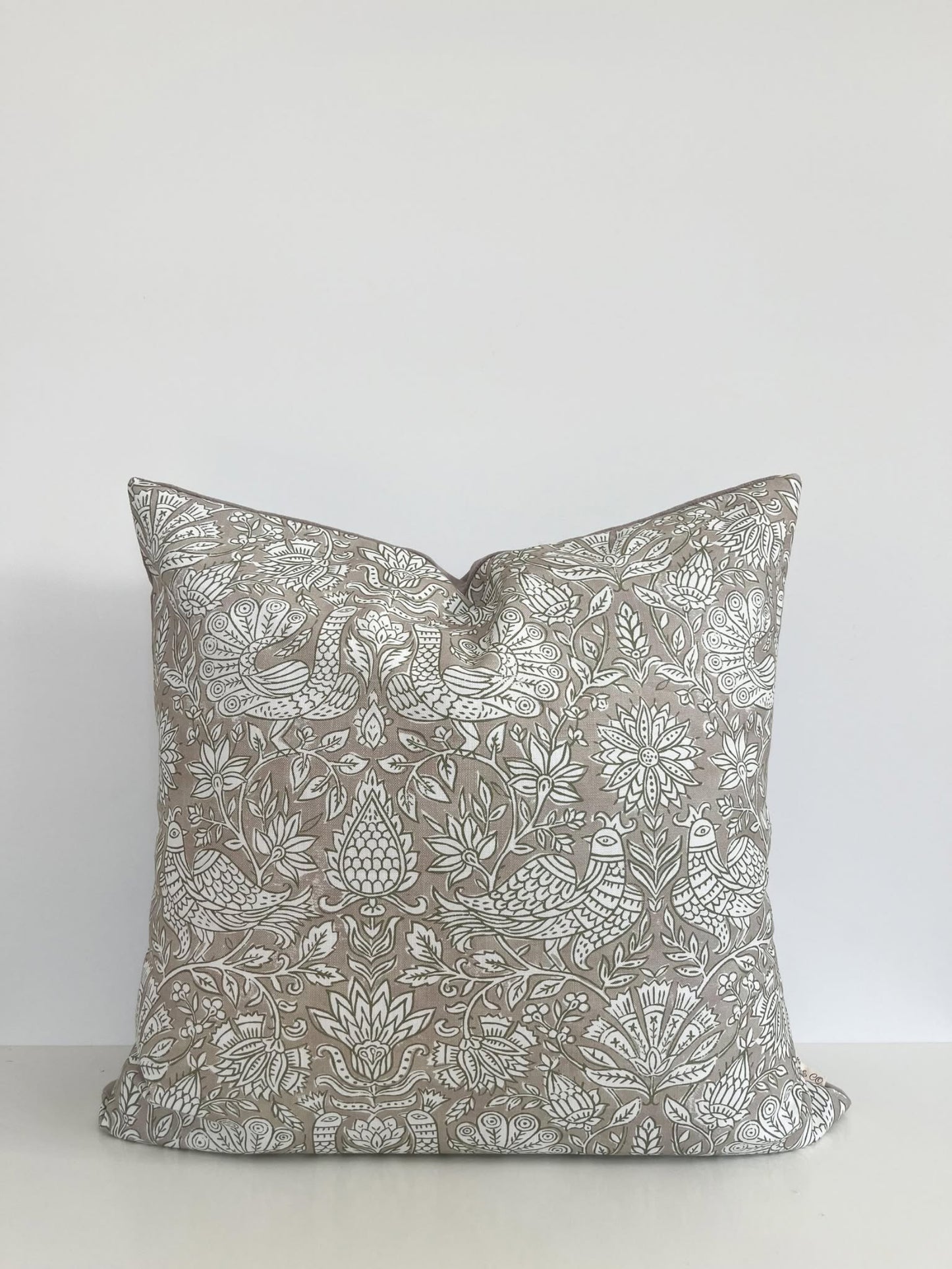 Housse de coussin Gia | Greige et vert Fenouil