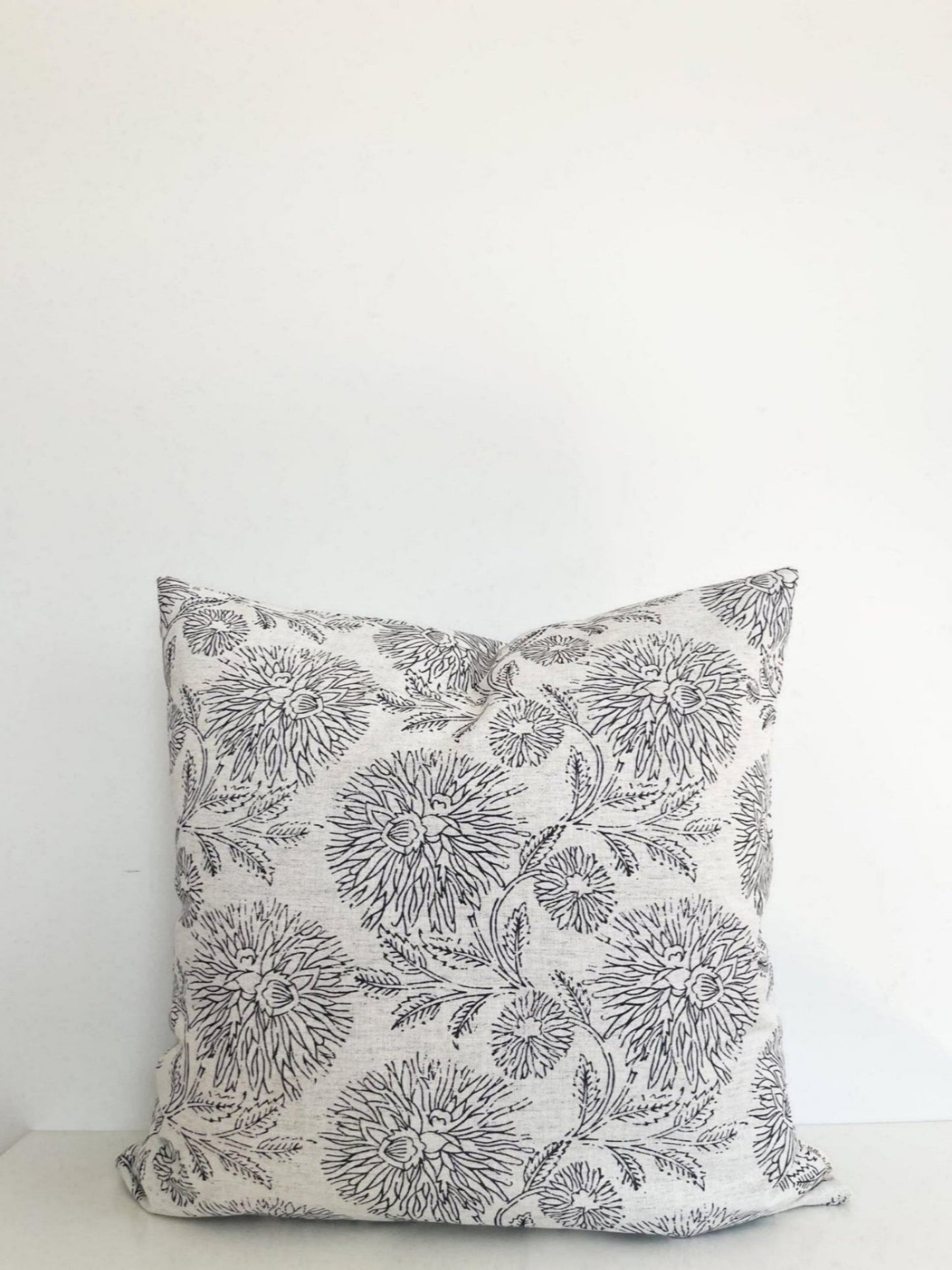 Housse de coussin Aimée | Lin Blanc et Ardoise