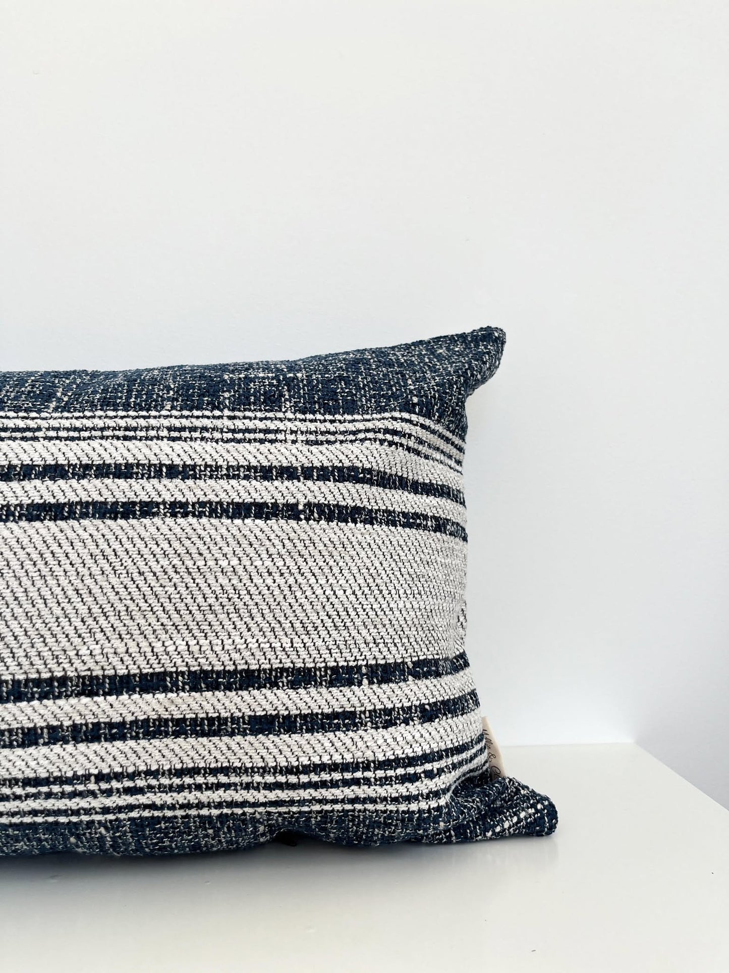 Lorma Cushion Cover | Lumbar Indigo Striped
