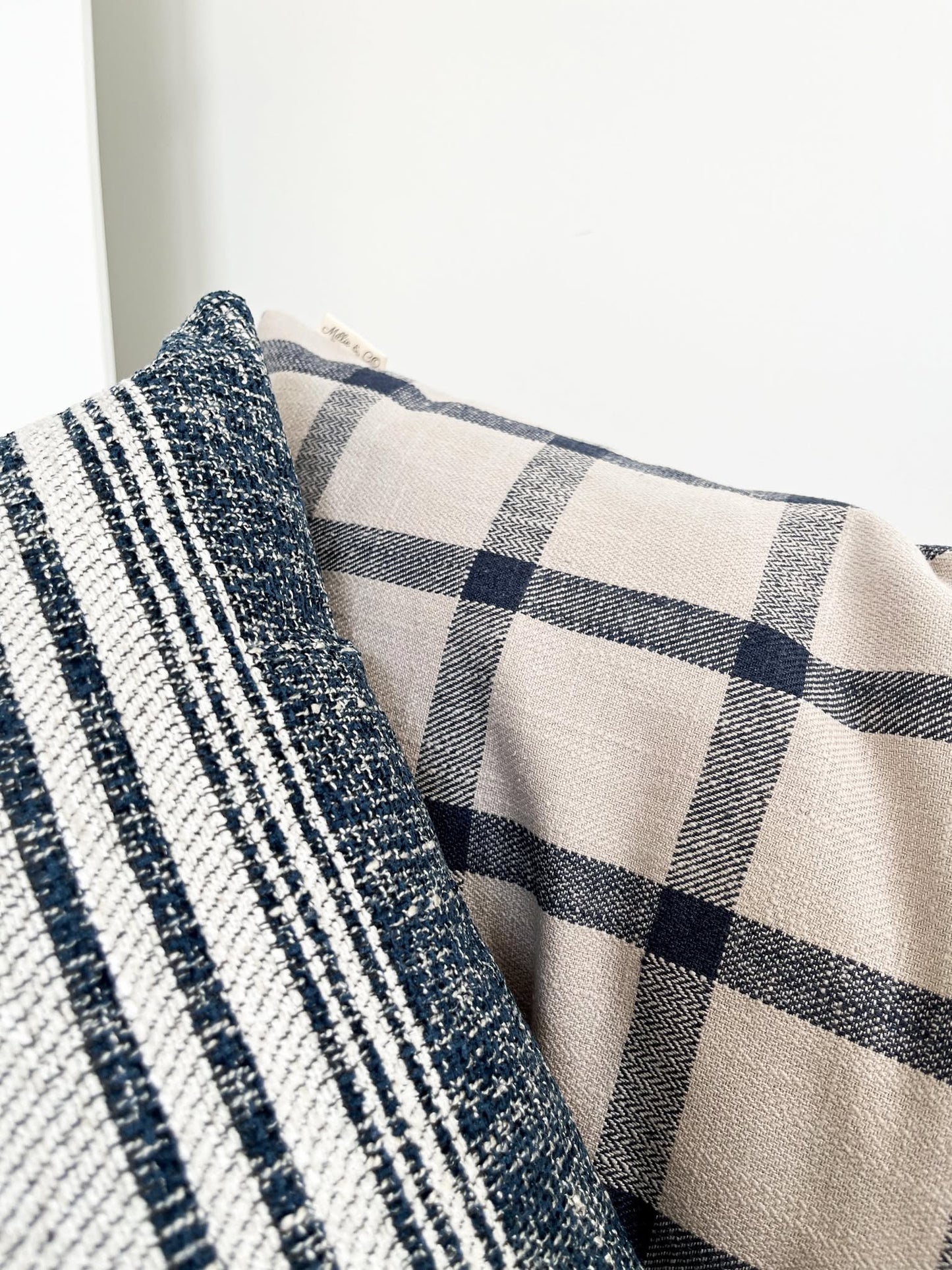Lorma Cushion Cover | Lumbar Indigo Striped