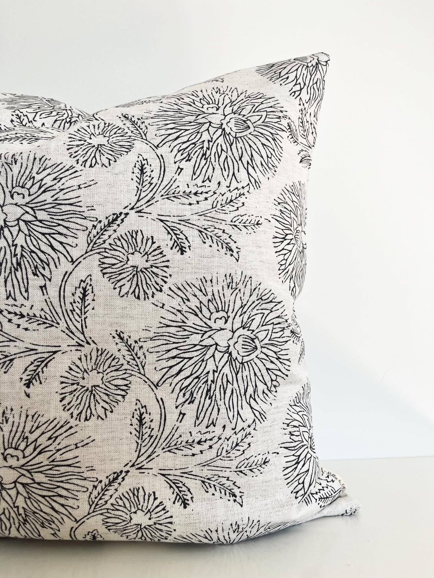 Housse de coussin Aimée | Lin Blanc et Ardoise