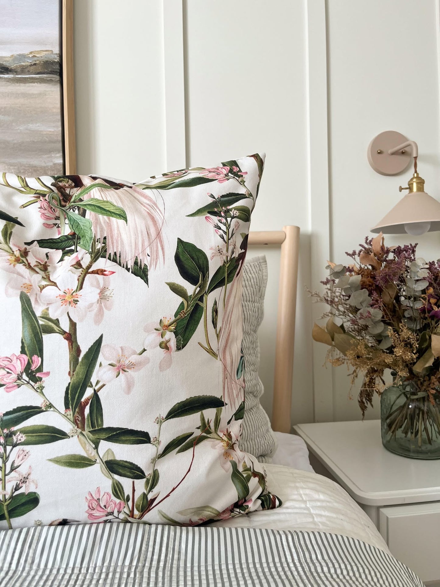 Housse de coussin Jade | Oiseau du paradis