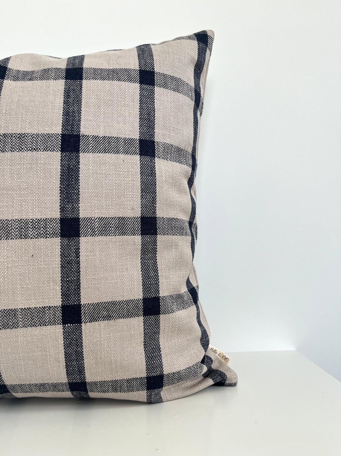 Housse de coussin Lou | Greige - Indigo