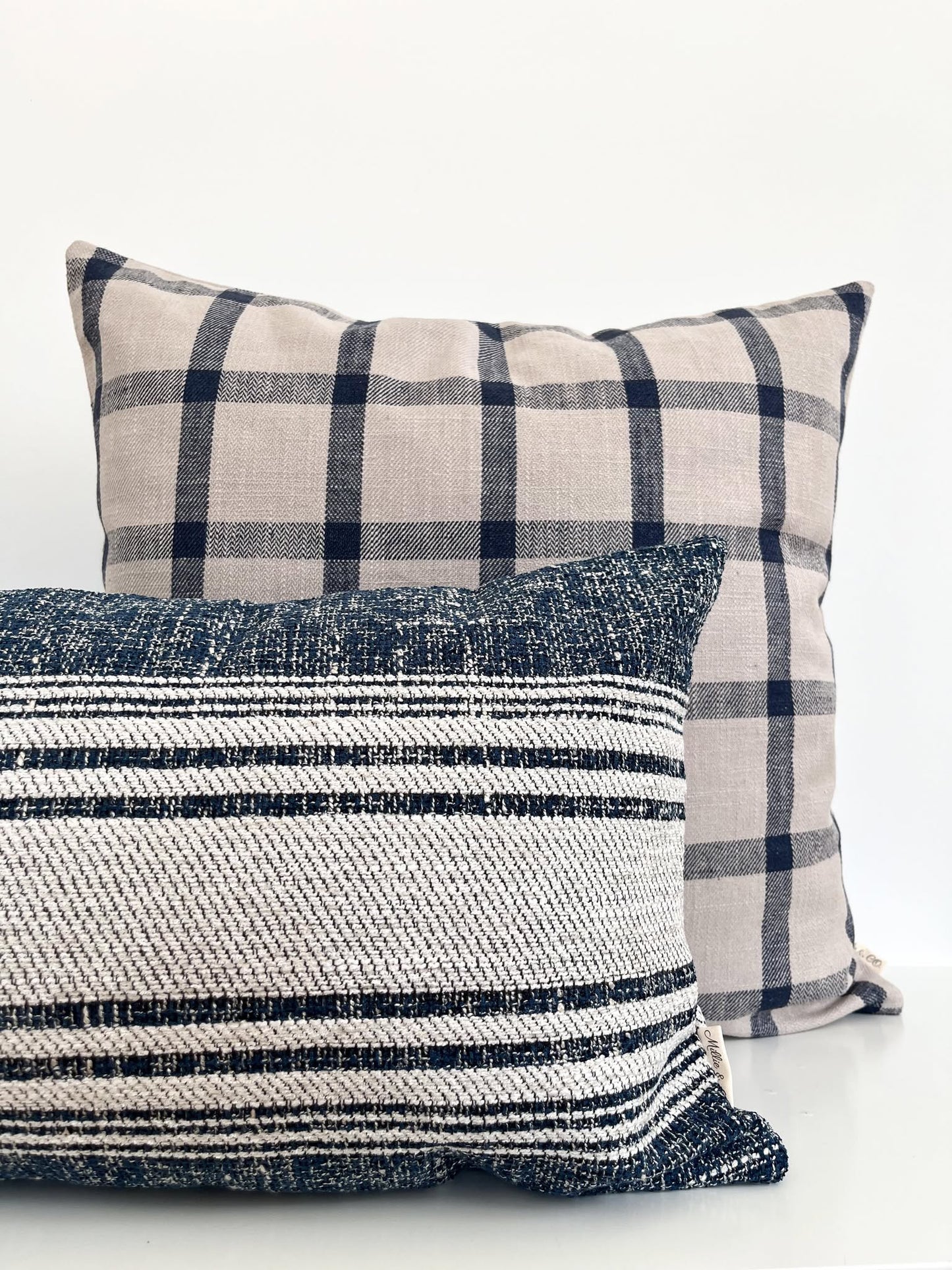 Lorma Cushion Cover | Lumbar Indigo Striped