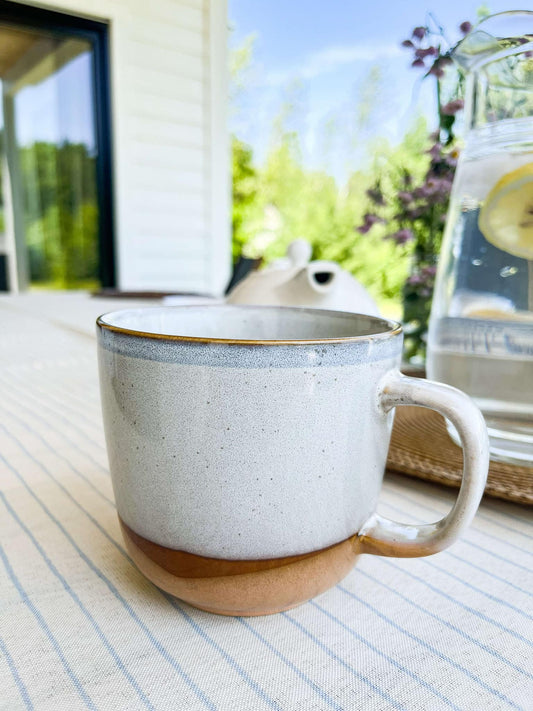 Sedona Stoneware Mug | Earth, Cream, and Steel Blue