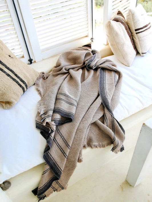 Bedspread  | Coffee and mineral blue color