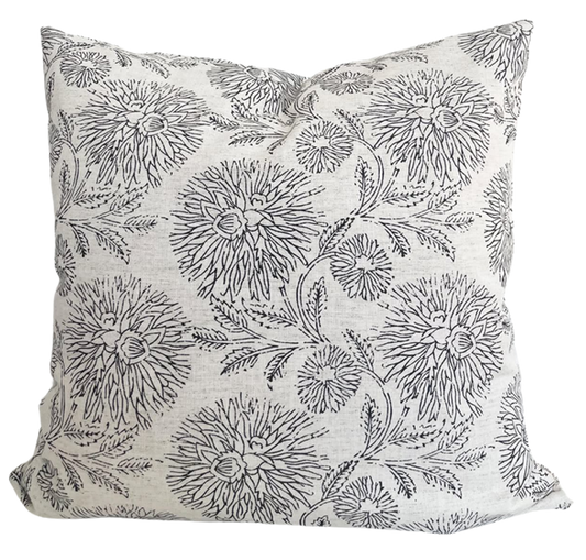 Aimée Cushion Cover | White and Slate Linen