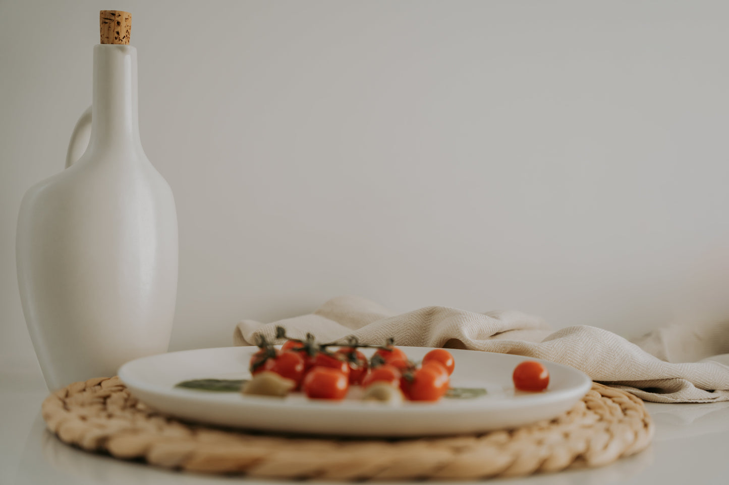 Vaisselles en grès | blanc mat