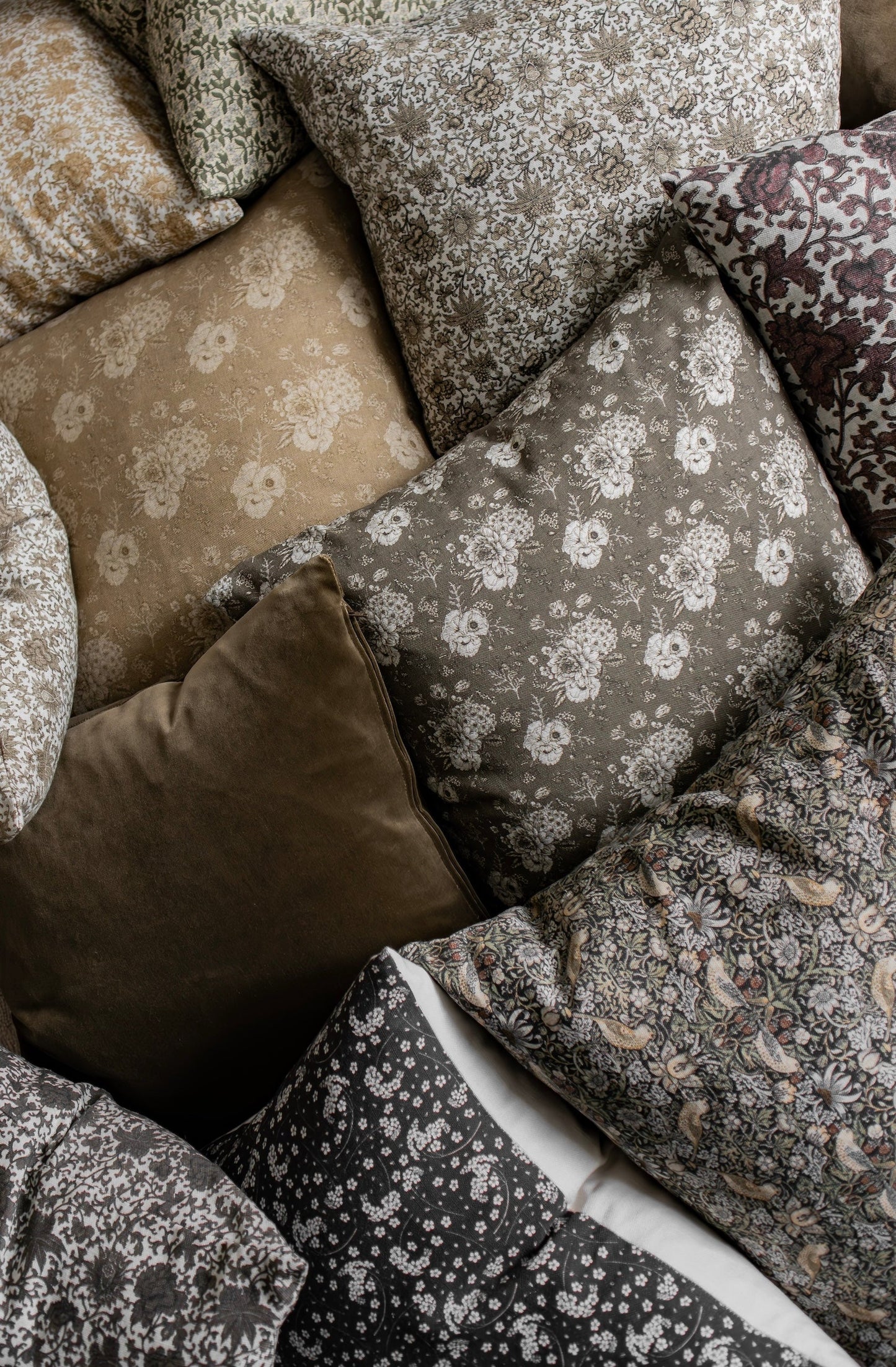 Housse de coussin en velours | Olive