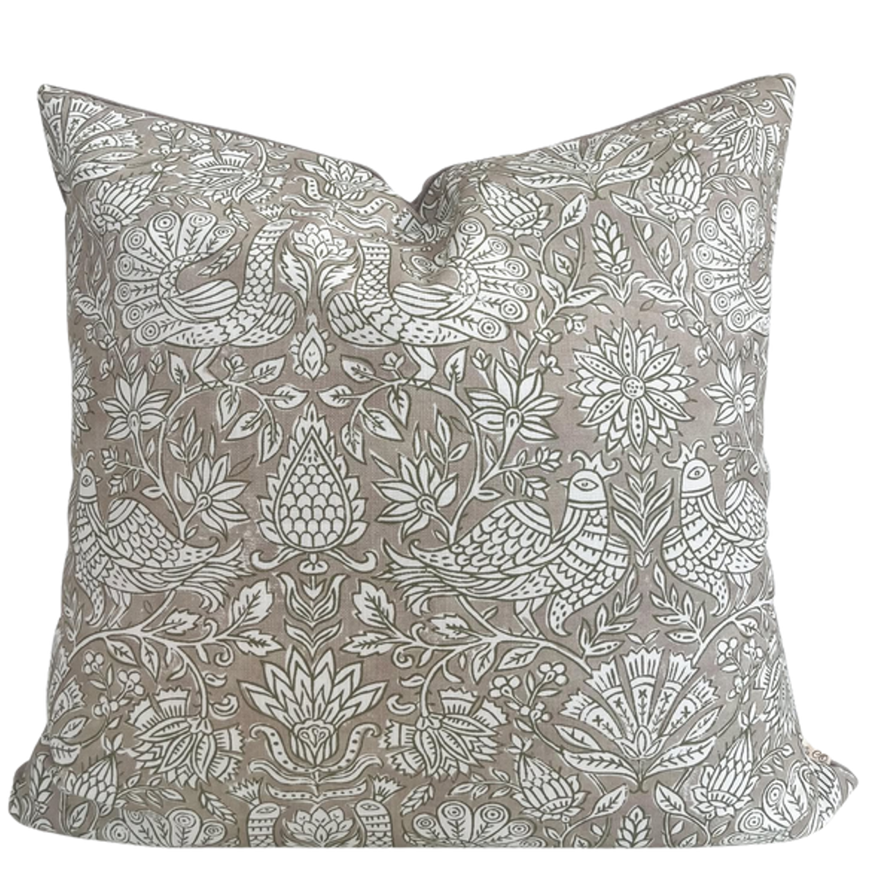 Housse de coussin Gia | Greige et vert Fenouil