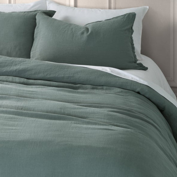 Housse de couette bleu steel Lin