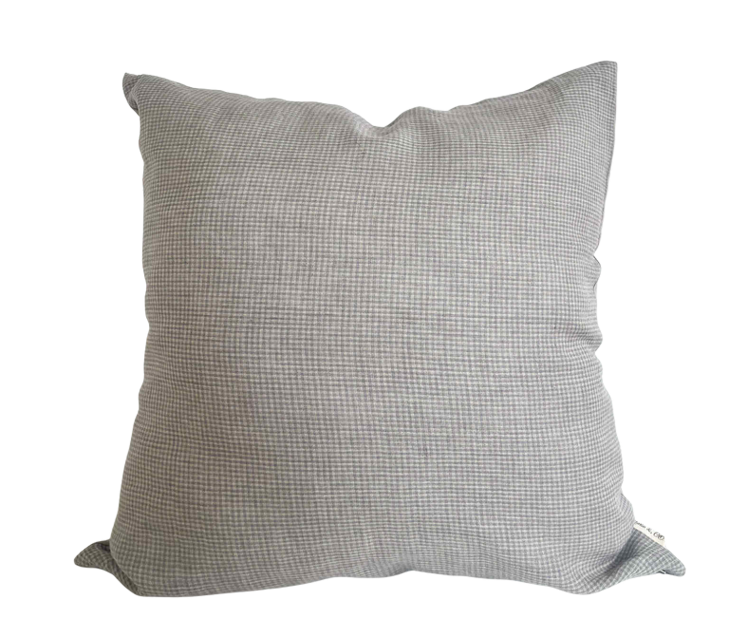 Housse de coussin Meggie Motif Vichy | Greige et bleu cendré