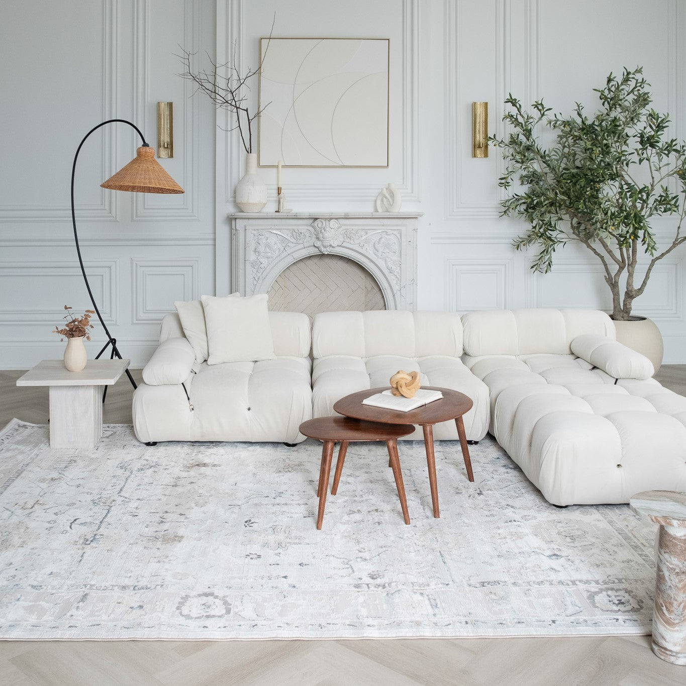 Tapis scandinave beige vieilli | Atlas