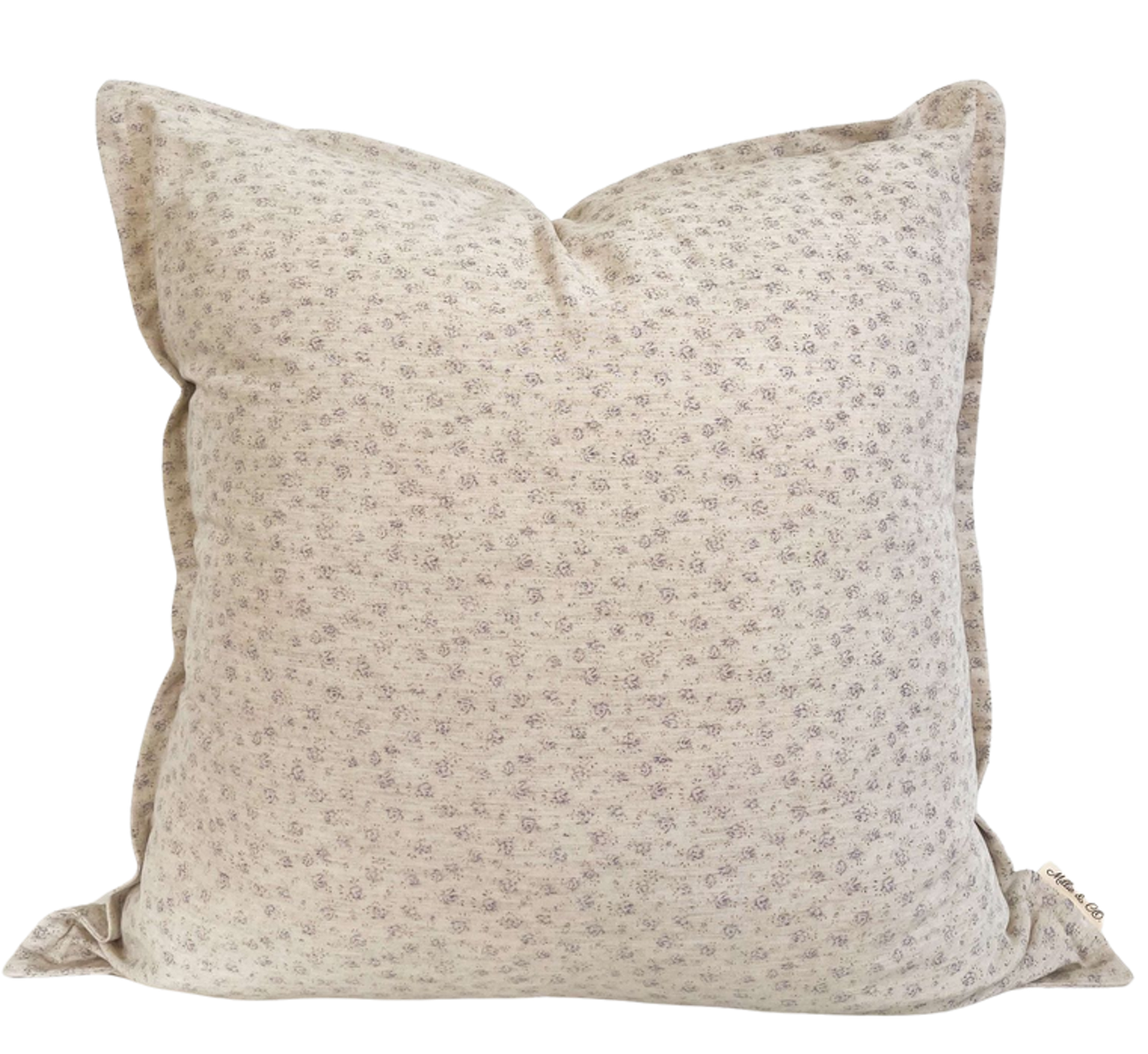 Housse de coussin Séléna | Motif floral estompé couleur lavande