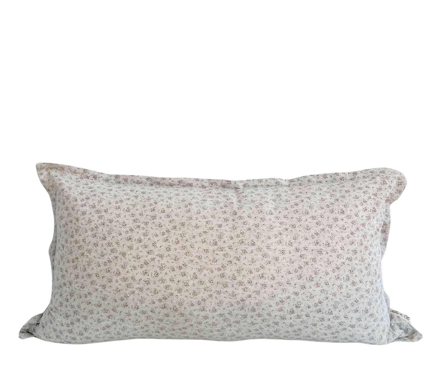 Housse de coussin Solène | Motif floral estompé couleur marron