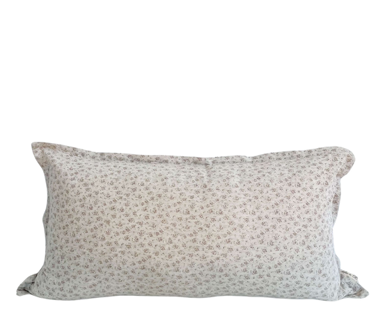 Solène cushion cover | Faded floral pattern in brown