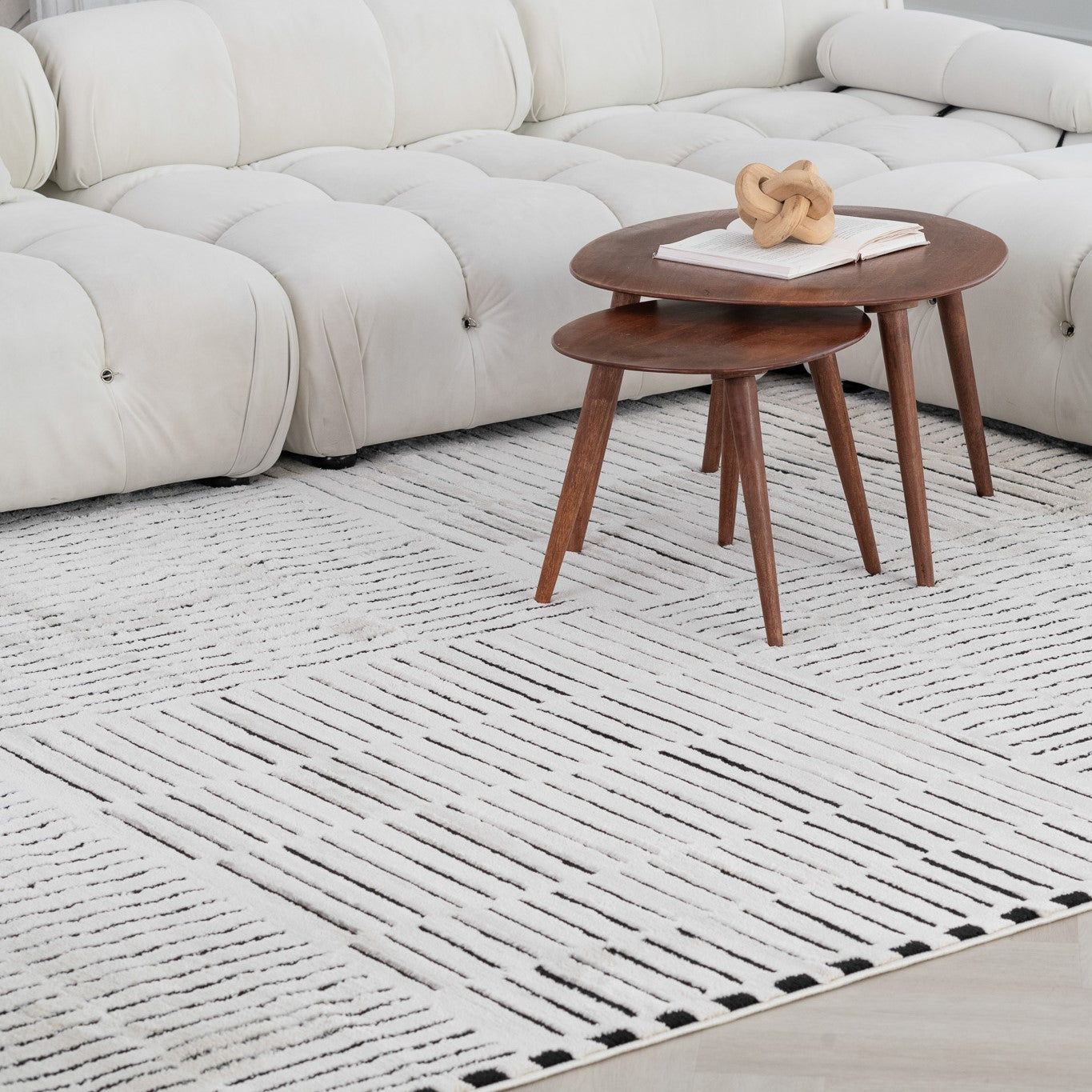 Tapis Domus Abstract Moderne | Crème etnoir