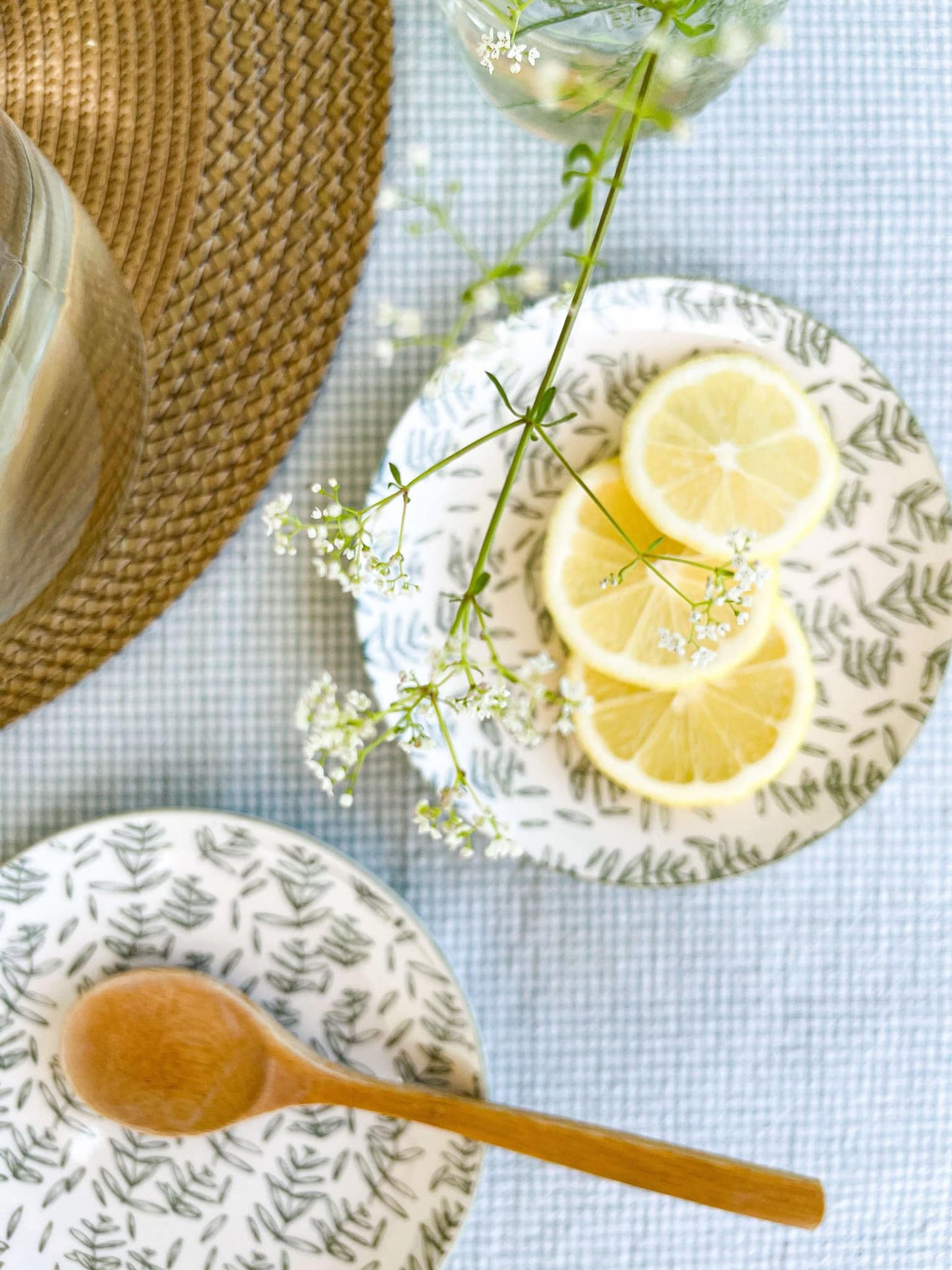 Nappe motif Vichy| Vert menthe et blanc