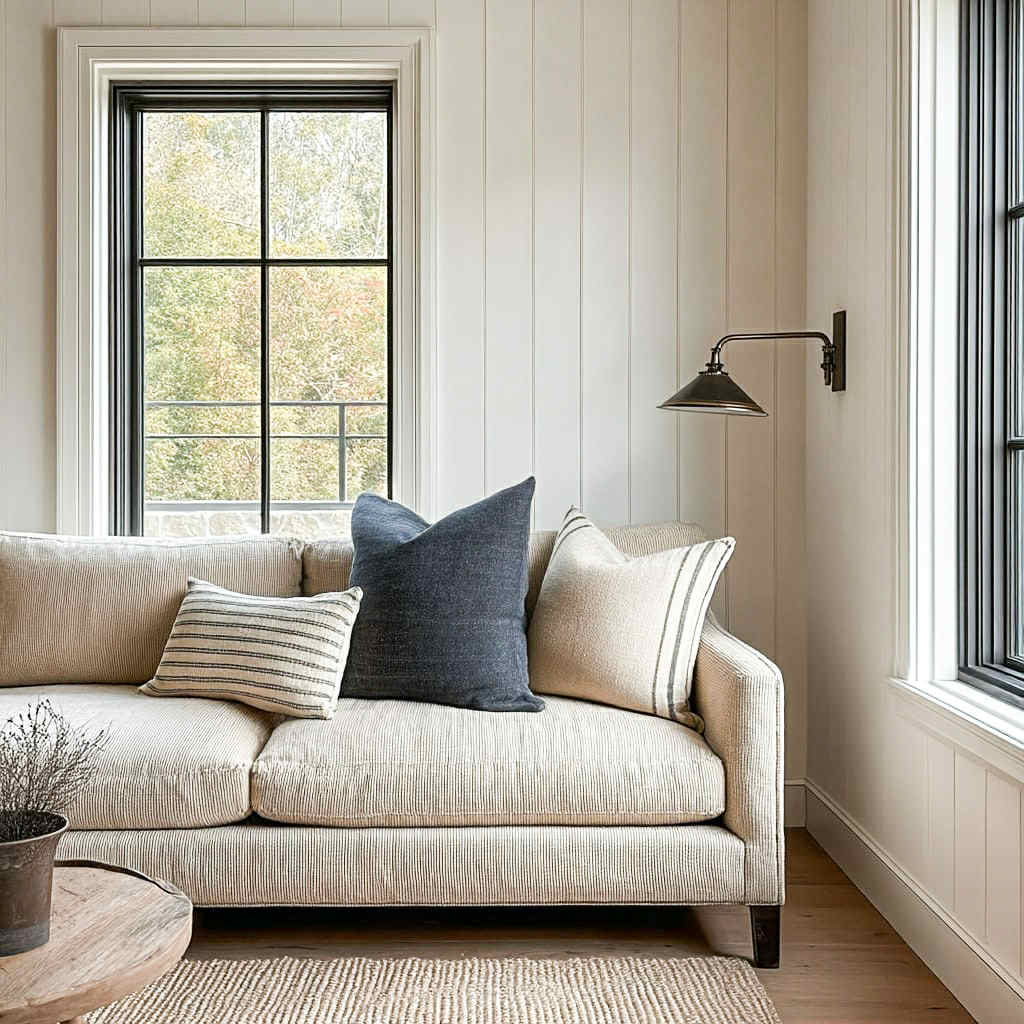 Housse de coussin Angie | bleu texturé