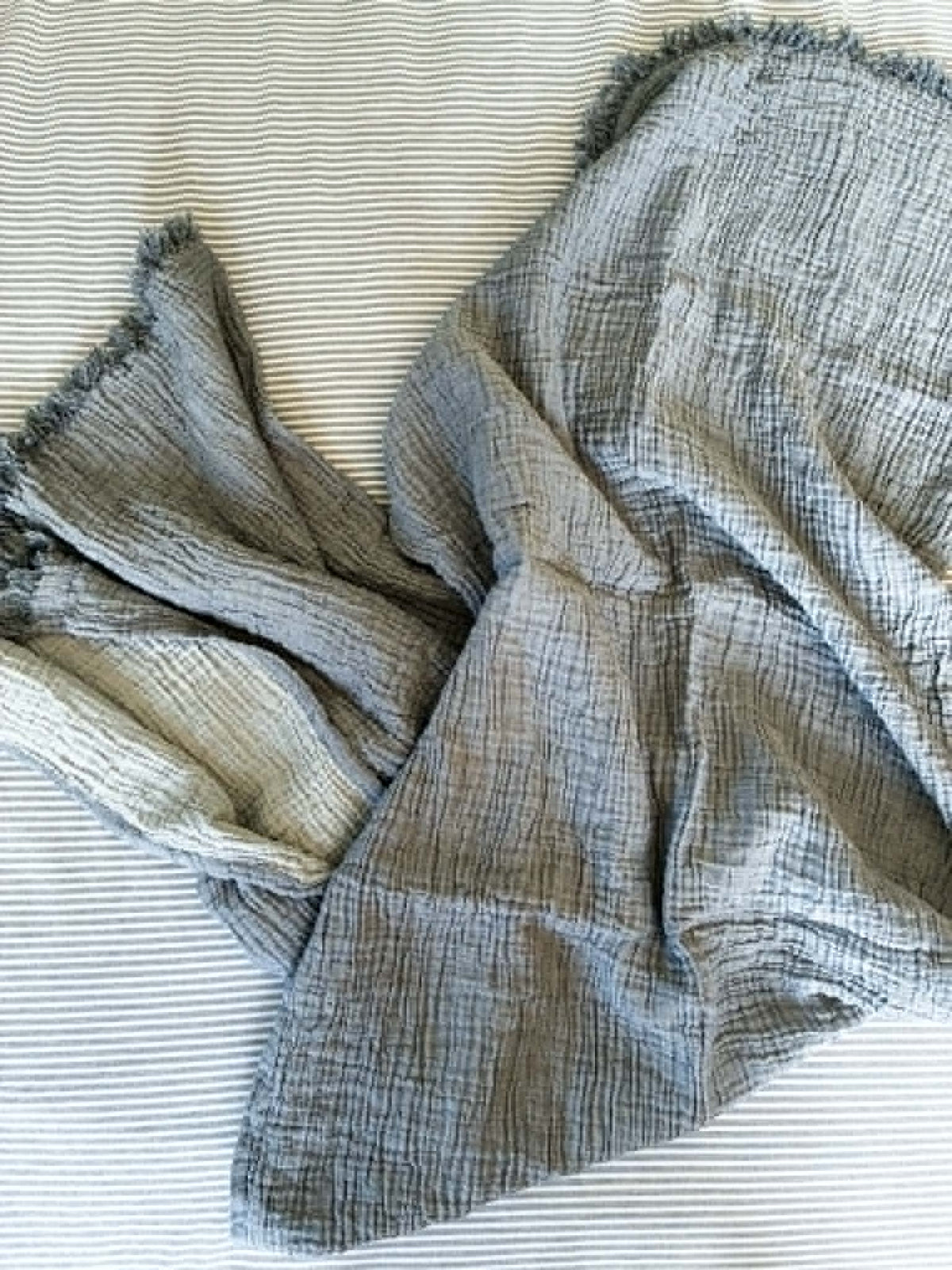 Jeté mousseline gaufré| Anthracite doux