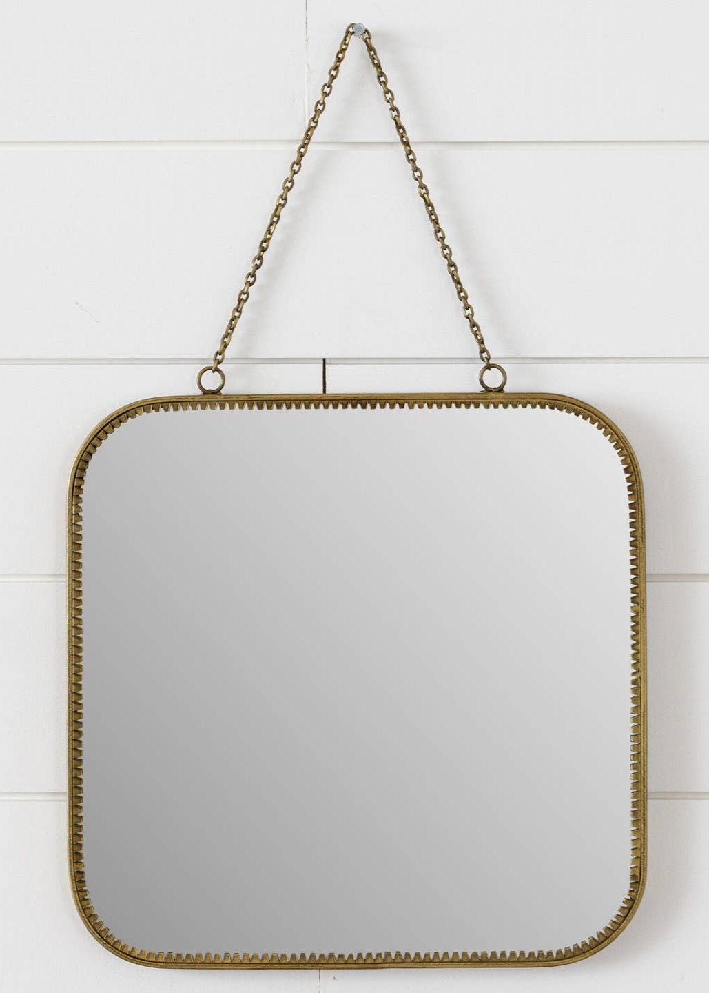 Miroir à cadreavec chaîne | En laiton
