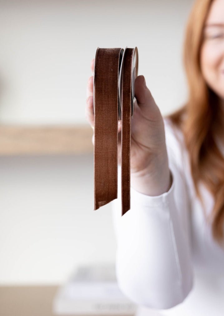 Ruban de velours marron