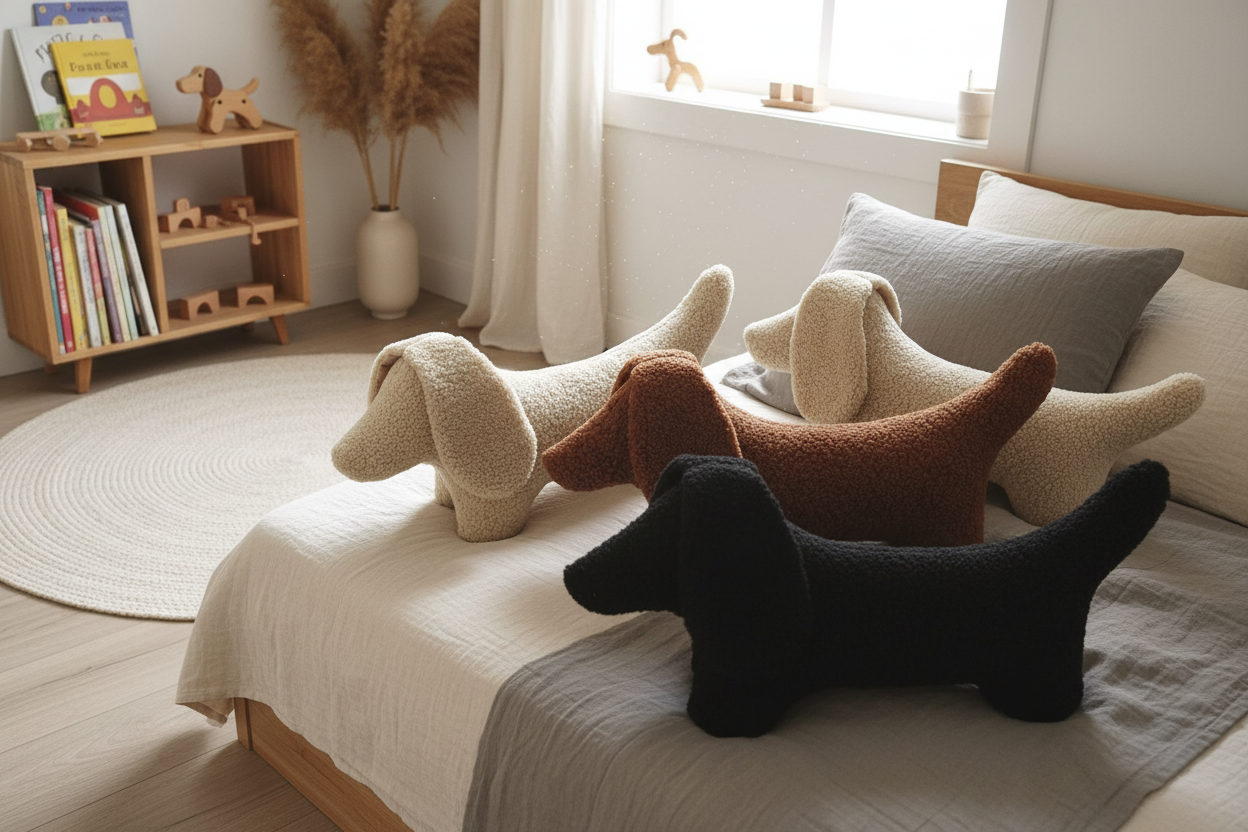 Coussin Peluche Teckel HARVEY | Rust