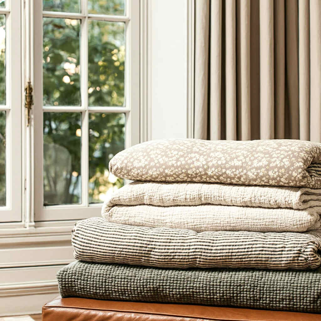 Quilt en coton matelassé| Rose des sables