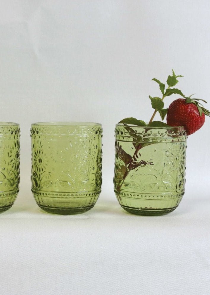 Verres décorés de motifs floraux | lot de 2