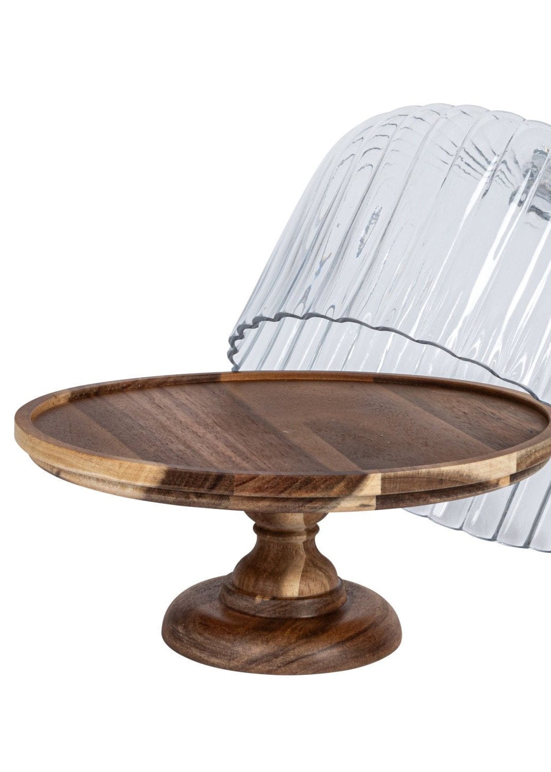 Cloche en verre cannelé
