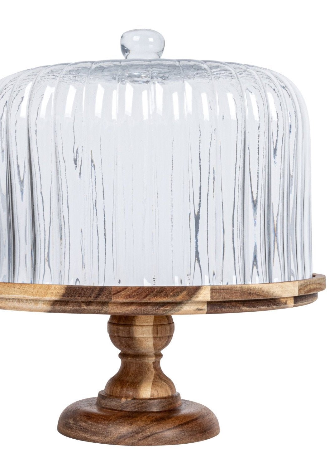 Cloche en verre cannelé