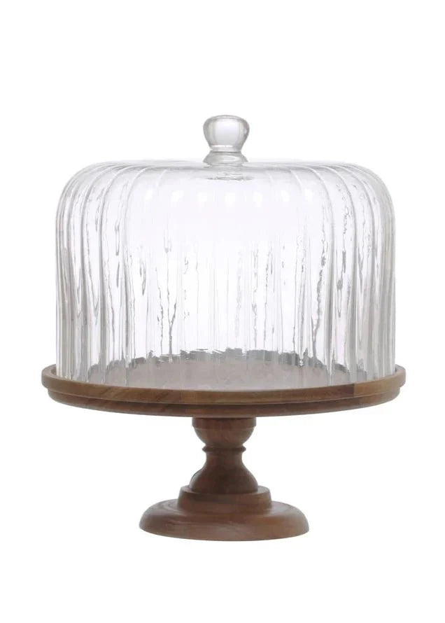 Cloche en verre cannelé