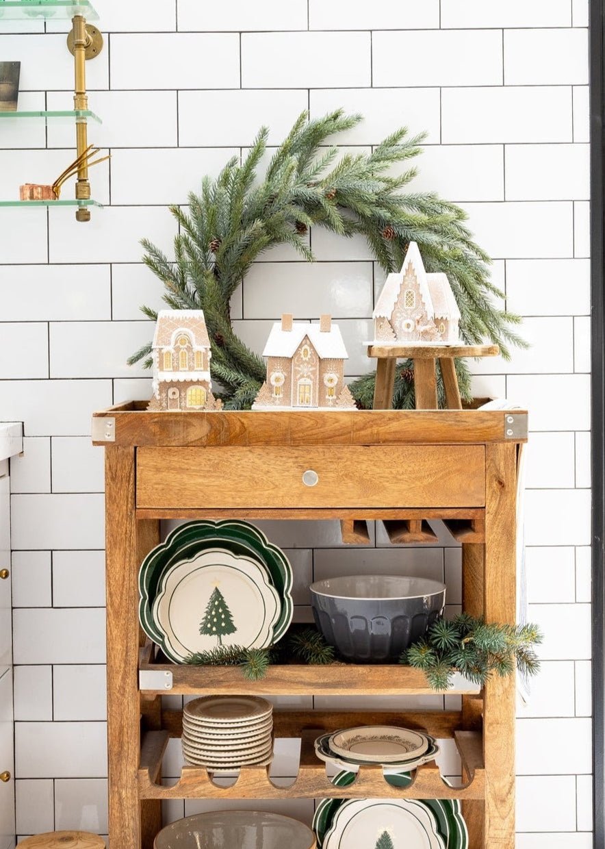 Village de pain d'épice pailleté | Lot de 3