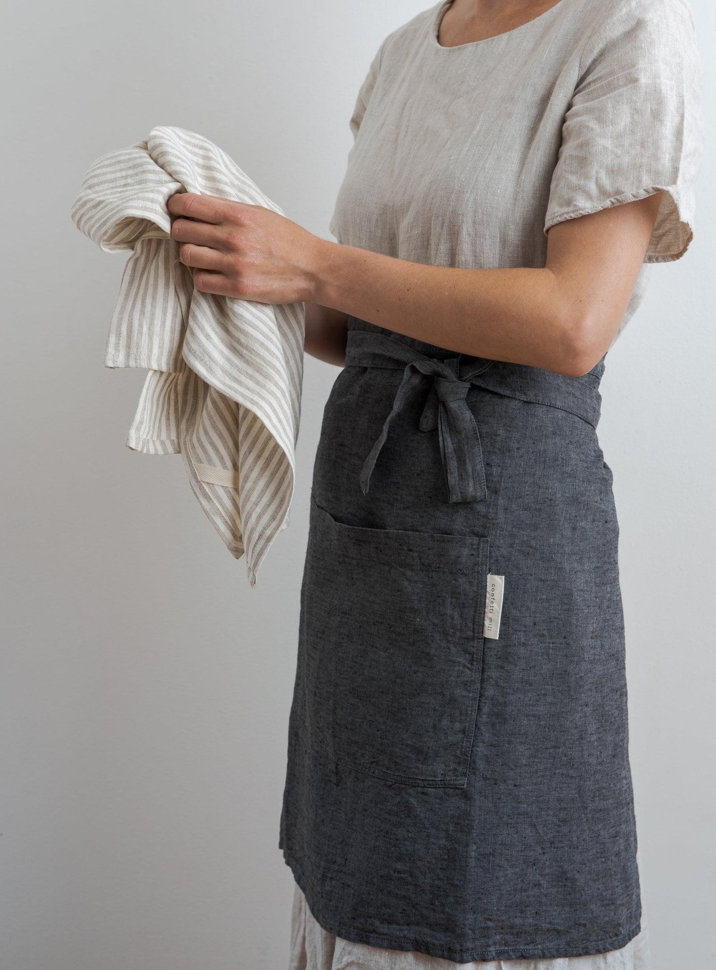 Half-linen apron | Anthracite