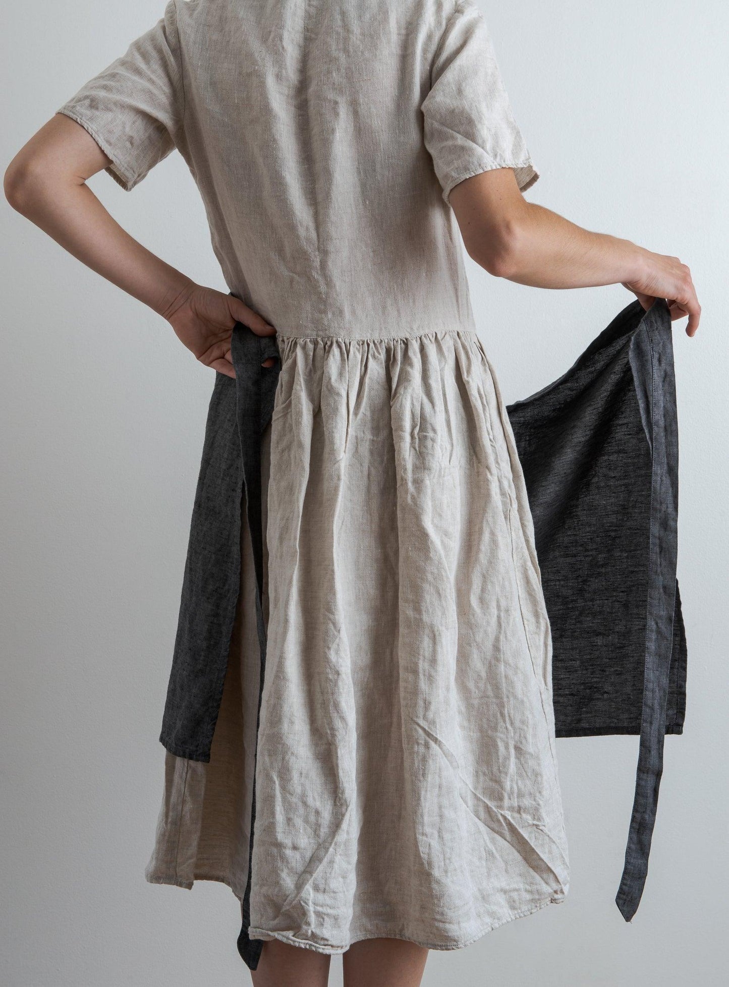 Half-linen apron | Anthracite