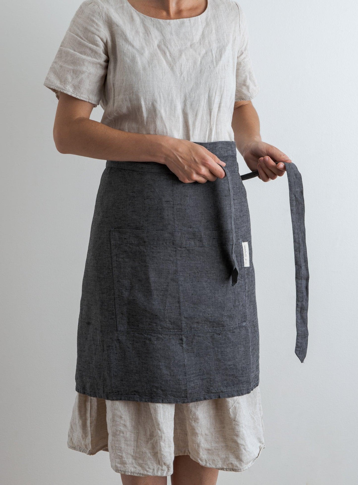 Half-linen apron | Anthracite
