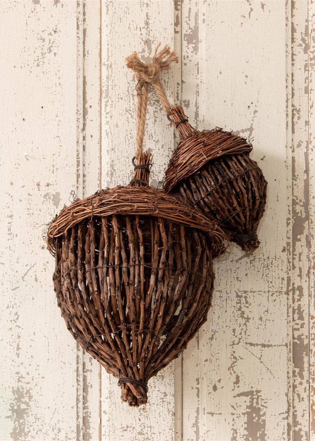 Déco en vigne tressés à la main | Lot de 2