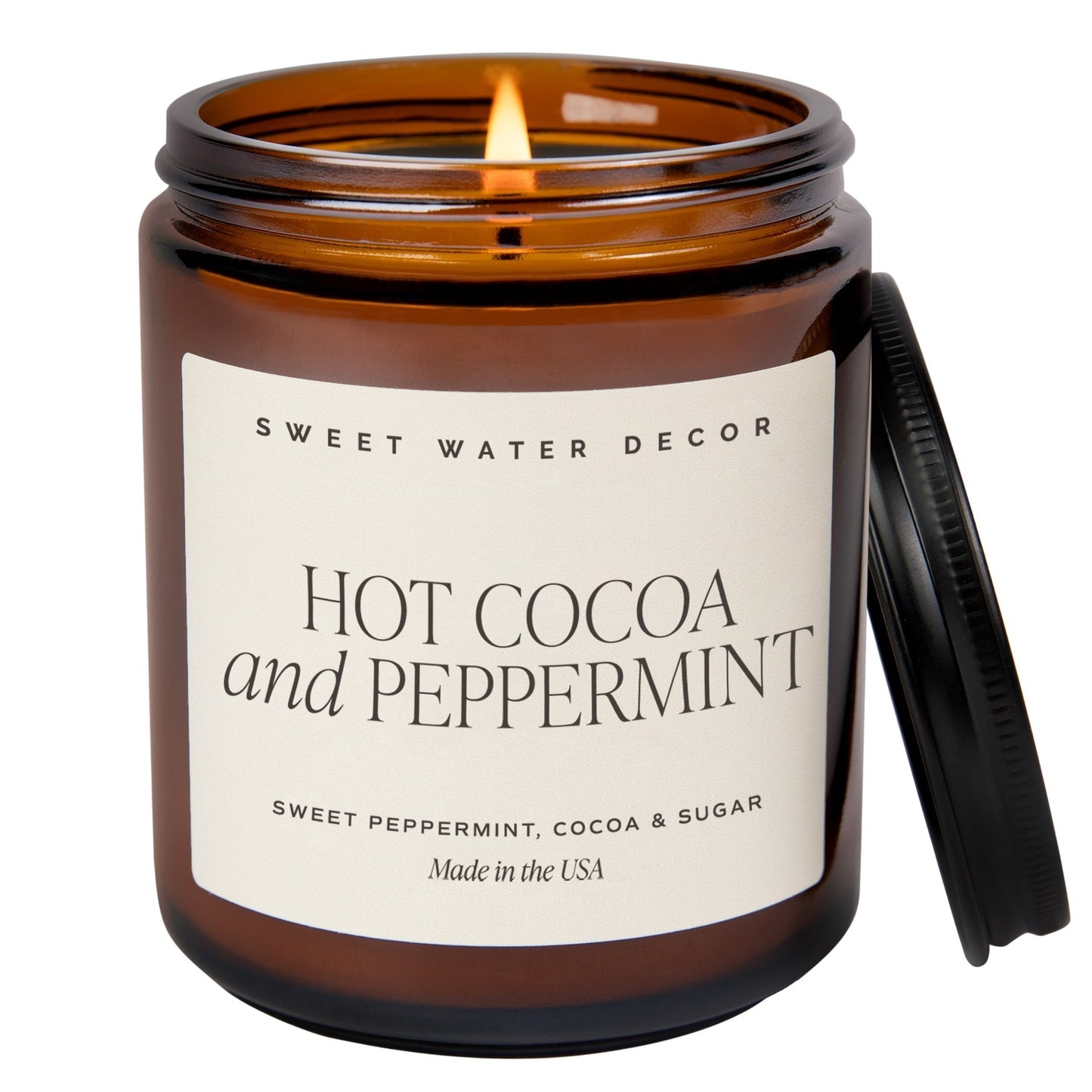 Hot Cocoa + Peppermint Candle