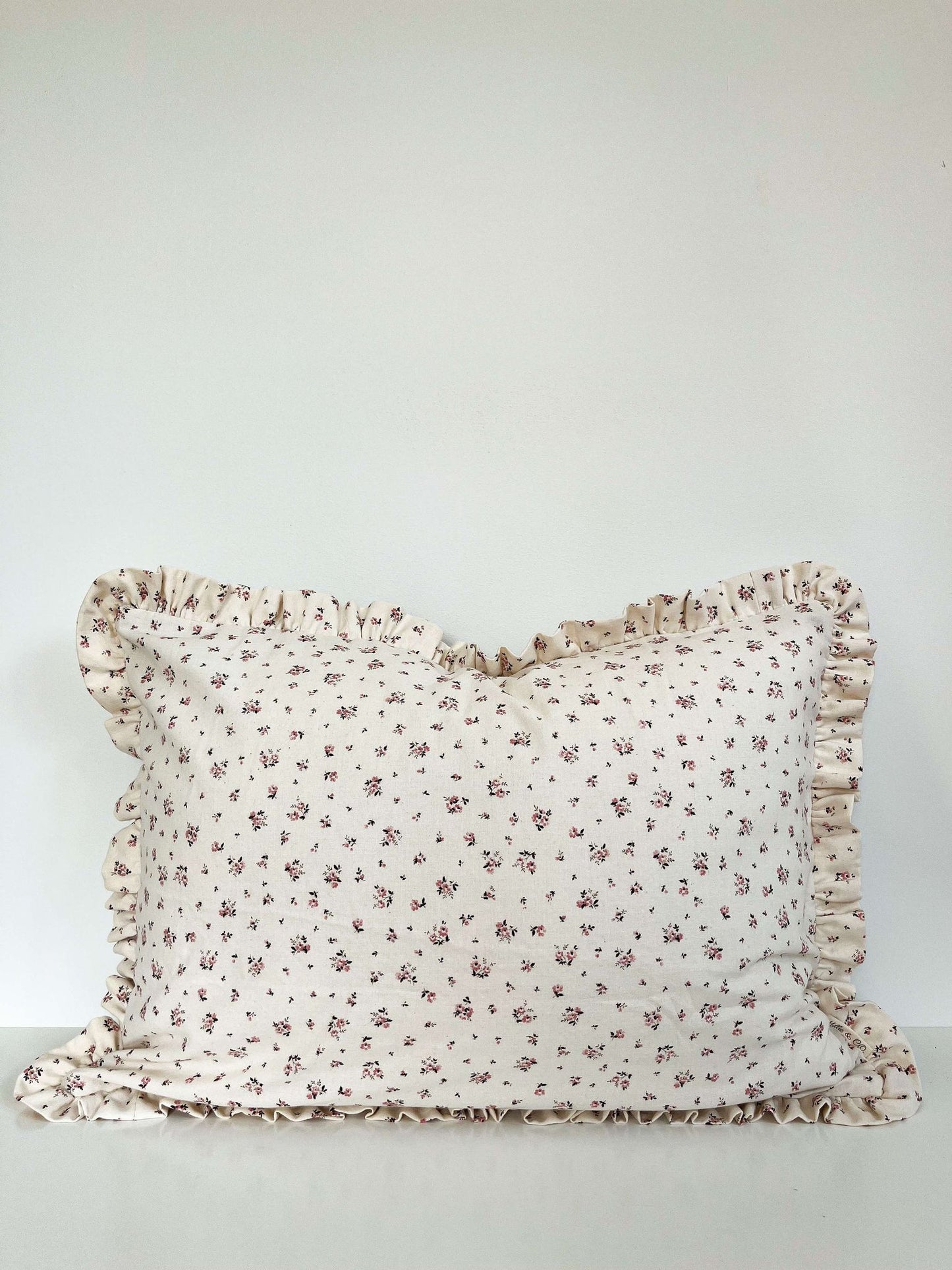 Housse de coussin Lily-Rose réversible | Floral à frisons